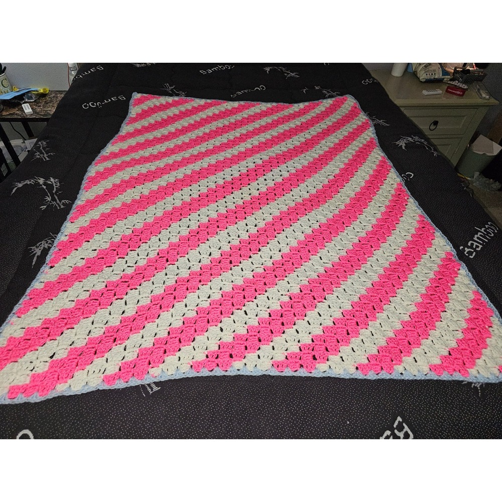 handmade corner-to-corner (C2C) crochet blanket